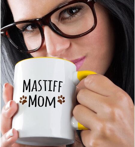 مج 3dRose Mastiff Dog Mom، 11 أونصة، أسود in Saudi Arabia