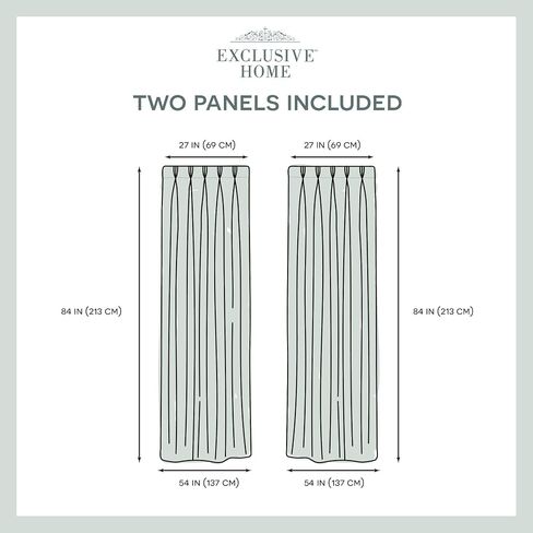 Exclusive Home Curtains Chateau Light Filtering Pinch Pleat Curtain Panels, 96" Length, Black Pearl, Set of 2 in Saudi Arabia