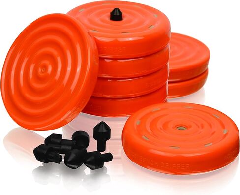 Slipstick CB700 Universal Bench Grippers with Non Slip Grip Surface for Woodworking, Painting, Leveling, Raising, and Supporting (Set of 8) 2-3/4" Round x ½" Tall-Orange, 8 Pack, 8 Count in Kuwait