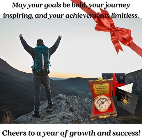 The Dream Chaser Compass in Wooden Box - Graduation Gifts for Him, Birthday Gifts for Men, Son, Husband - Inspirational, Motivational, Christmas, 2024 Unique Office Decor - Greeting Card Included in Saudi Arabia