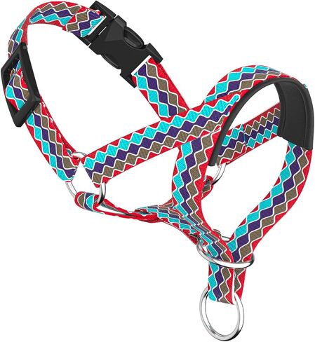 Dog Head Collar with Soft Fabric, Dog Head Harness for Dog to Stop Pulling with Adjustable Loop(M, Black) in Kuwait