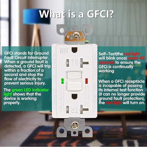 10 عبوات - منفذ POWAWINI GFCI بقدرة 20 أمبير، مدرج في قائمة UL، اختبار ذاتي مع مؤشر LED، مقاوم للتلاعب، وعاء مقاوم للطقس للاستخدام الداخلي أو الخارجي مع لوحات جدارية ومسامير (أبيض) in Saudi Arabia