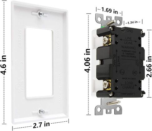 10 عبوات - منفذ POWAWINI GFCI بقدرة 20 أمبير، مدرج في قائمة UL، اختبار ذاتي مع مؤشر LED، مقاوم للتلاعب، وعاء مقاوم للطقس للاستخدام الداخلي أو الخارجي مع لوحات جدارية ومسامير (أبيض) in Saudi Arabia