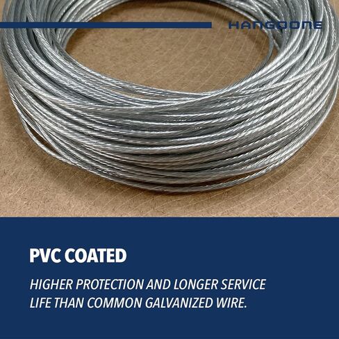 سلك تعليق الصور #5 50 رطل 100 قدم، سلك فولاذي مرن 16 مقياس لتعليق الإطار/اللوحة والمرآة in Kuwait