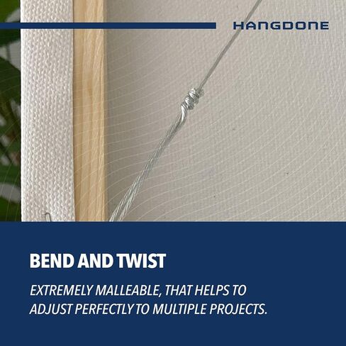 سلك تعليق الصور #5 50 رطل 100 قدم، سلك فولاذي مرن 16 مقياس لتعليق الإطار/اللوحة والمرآة in Kuwait