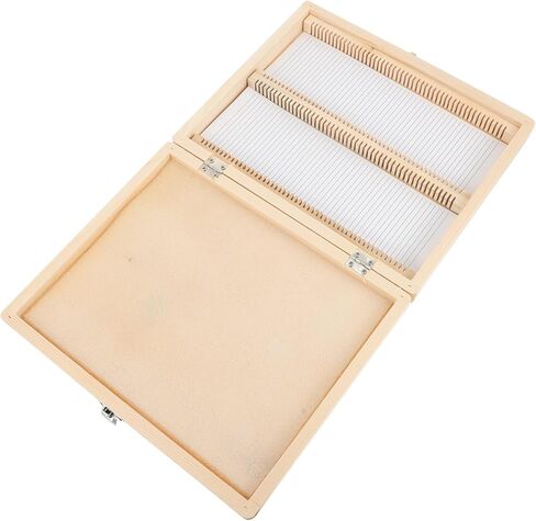 Wooden Specimen Case Microscope Slide Storage Box - Wooden Storage Case for Microscope Slides, Specimen Organizer, Sliding Lid, Ideal for Lab and Classroom Use in Kuwait