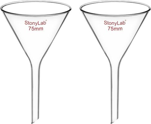 قمع زجاجي من stonylab، عبوة من قطعتين من زجاج البوروسيليكات ذو الجدار الثقيل، قمع تصفية جذعية قصيرة، أدوات زجاجية للمختبر، قطر 4.72 بوصة in Saudi Arabia