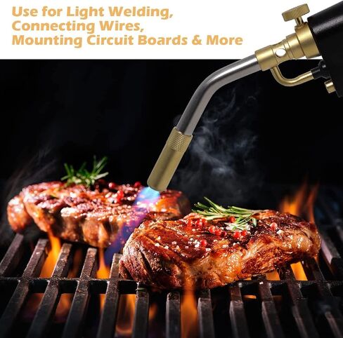 TS7000 Propane Torch Head with Igniter, TS7000 High Intensity Mapp Gas Torch Head with Brass Tip and Adjustable Flame Knob Welding Torch for Light Welding, Soldering, Brazing, Heating,Thawing in Kuwait