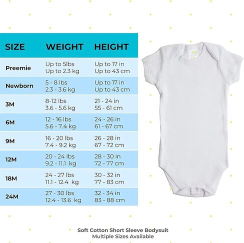 Spasilk Baby 5 Pack Short Sleeve Cotton Bodysuits for Infant and Newborns, White, 3 Months in Kuwait