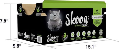 (صندوقان قياسيان) صندوق فضلات القطط طبيعي بالكامل ومتوسط ​​الحجم للاستعمال مرة واحدة، خفيف الوزن، لا يتكتل، قليل الصيانة وصديق للبيئة. يمتص السوائل ويغلقها للحصول على أفضل تحكم في الرائحة. للقطط الصغيرة السلالات in Kuwait