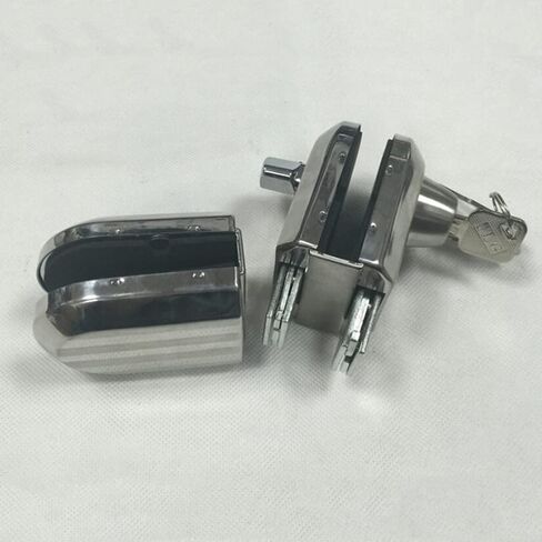 مع 3 مفاتيح تناسب فقط باب زجاجي بمفصلات متأرجحة واحدة بسُمك 10 مم - 12 مم، أقفال أبواب زجاجية بدون إطار، قفل أمان مضاد للسرقة من الفولاذ المقاوم للصدأ للمكتب المعدني الرائع من الكروم in Kuwait