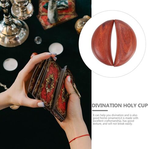 Garneck 2pcs Answers Spiritual Retro Buddhist Moon Tools Cup Yin Yang Divination Cups Wooden Cosplay Shui Chinese -shape Holy Supplies for Witch Wood Feng Ornament and Taoist in Saudi Arabia