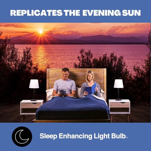 لمبة ضوء زرقاء منخفضة للنوم - لمبة ضوء زرقاء منخفضة من NorbSLEEP لوقت النوم والمساء والليل، من أجل نوم مريح وصحي لجميع الأعمار (الرضع والأطفال والبالغين)، تنتج الميلاتونين الطبيعي (9 واط، عبوة واحدة) in Kuwait
