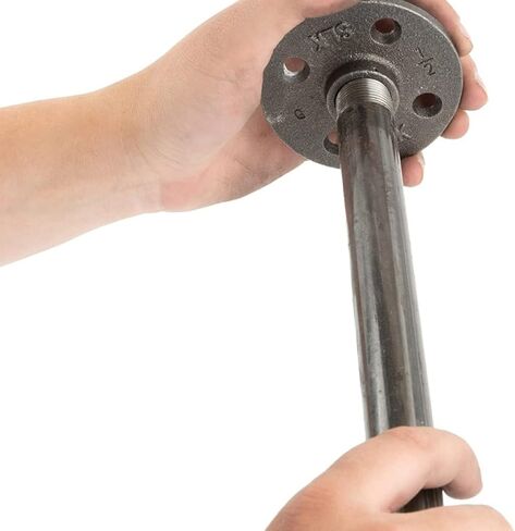 تركيبات أنابيب حديدية للديكور الصناعي مقاس 1/2 بوصة × 0 بوصة - حلمة أنابيب ملولبة، أرجل طاولة صناعية بأرفف أنابيب سوداء - [10 عبوات] in Kuwait