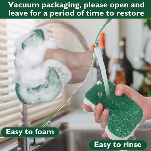 Domensi 8 Pcs Christmas Sponges Kitchen Dual Sided Dish Sponges for Washing Dishes Santa Christmas Tree Gingerbread Man Household Cleaning Sponges Dishwasher Sponge Non Scratch Scouring Pad for Dish in Saudi Arabia