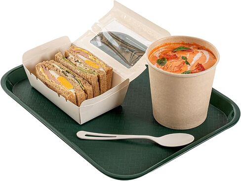 Restaurantware RW Base 10 × 14 بوصة صينية للوجبات السريعة 1 صينية غداء كافتيريا متينة - خفيفة الوزن مانعة للانزلاق صينية تقديم بلاستيكية خضراء غابة زوايا مستديرة للمطاعم أو خدمة العشاء in Saudi Arabia
