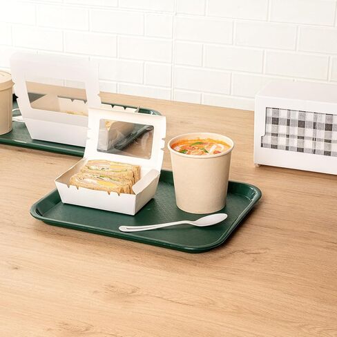 Restaurantware RW Base 10 × 14 بوصة صينية للوجبات السريعة 1 صينية غداء كافتيريا متينة - خفيفة الوزن مانعة للانزلاق صينية تقديم بلاستيكية خضراء غابة زوايا مستديرة للمطاعم أو خدمة العشاء in Saudi Arabia
