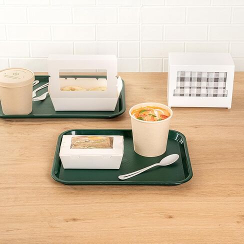 Restaurantware RW Base 10 × 14 بوصة صينية للوجبات السريعة 1 صينية غداء كافتيريا متينة - خفيفة الوزن مانعة للانزلاق صينية تقديم بلاستيكية خضراء غابة زوايا مستديرة للمطاعم أو خدمة العشاء in Saudi Arabia