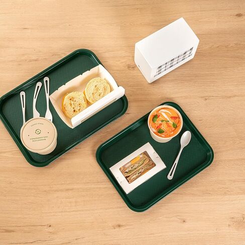 Restaurantware RW Base 10 × 14 بوصة صينية للوجبات السريعة 1 صينية غداء كافتيريا متينة - خفيفة الوزن مانعة للانزلاق صينية تقديم بلاستيكية خضراء غابة زوايا مستديرة للمطاعم أو خدمة العشاء in Saudi Arabia