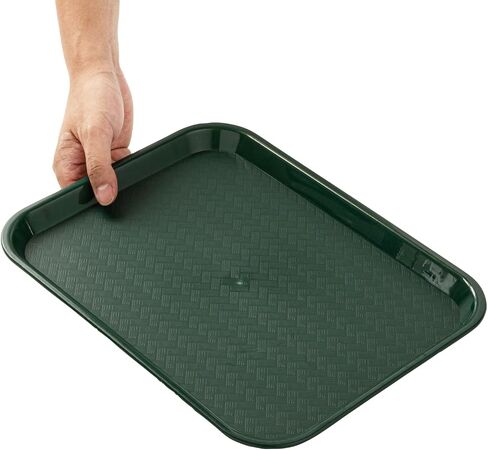 Restaurantware RW Base 10 × 14 بوصة صينية للوجبات السريعة 1 صينية غداء كافتيريا متينة - خفيفة الوزن مانعة للانزلاق صينية تقديم بلاستيكية خضراء غابة زوايا مستديرة للمطاعم أو خدمة العشاء in Saudi Arabia
