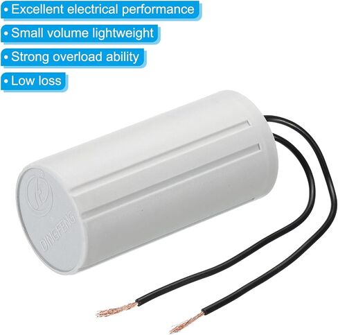 PATIKIL CBB60 40uF Running Capacitor, 2pcs AC 450V 2 Wires 50/60Hz Cylinder 93x45mm for Water Pumps, Washing Machines Motor Start in Kuwait