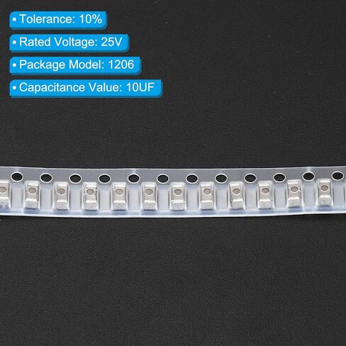 PATIKIL 1206 Ceramic Chip Capacitor Assorted Kit, 20 Pack 10UF 25V 10% Surface Mounted Devices Capacitors for Electronics DIY in Saudi Arabia