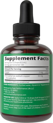 Chlorophyll Liquid Drops - Ultra High Purity, Alcohol Free, Non-GMO, Gluten Free Liquid Chlorophyll Drops Supplement. Take With Water. Internal Deodorant + Skin Care, Immune, and Digestive Support in Kuwait