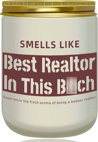 Realtor Gifts for Women, Real Estate Agent Supplies, Gifts for Realtors at Closing - Smells Like Best Realtor in This B - 7Oz Lavender Scented Candle, Thank You Gifts for Realtors in Saudi Arabia