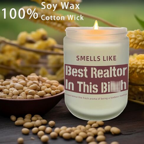 Realtor Gifts for Women, Real Estate Agent Supplies, Gifts for Realtors at Closing - Smells Like Best Realtor in This B - 7Oz Lavender Scented Candle, Thank You Gifts for Realtors in Saudi Arabia
