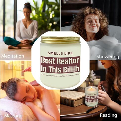 Realtor Gifts for Women, Real Estate Agent Supplies, Gifts for Realtors at Closing - Smells Like Best Realtor in This B - 7Oz Lavender Scented Candle, Thank You Gifts for Realtors in Saudi Arabia