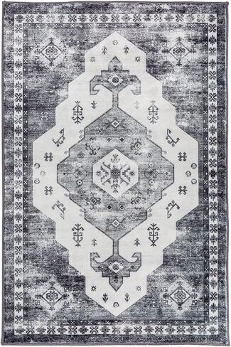 DECOMALL Emily Washable Area Rug, Vintage Floral Rug, Non-Slip Large Rug for Bedroom Living Room Dining Room, Green 7’6’’x9’6’’ in Saudi Arabia