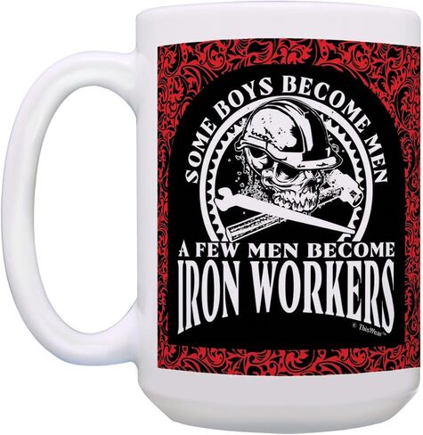 Some Boys Become Men Few Become Iron Workers 11oz Ceramic Coffee Mug Paisley in Saudi Arabia