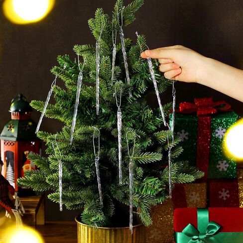 12 Pcs Glass Icicles Christmas Ornaments Glass Icicles for Christmas Tree Glass Icicles Ornaments for Home Christmas Tree Party Decoration (Vintage Style) in Saudi Arabia