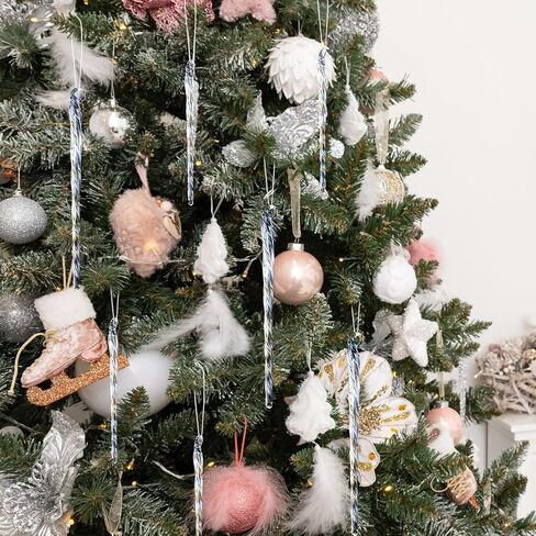 12 Pcs Glass Icicles Christmas Ornaments Glass Icicles for Christmas Tree Glass Icicles Ornaments for Home Christmas Tree Party Decoration (Vintage Style) in Saudi Arabia