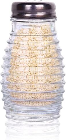 ATB Glass Salt and Pepper Shakers with Stainless Steel Lids - Farmhouse Style Spice Dispensers, Freshness Seal Sugar Shaker, Glass Spice Jar for Various Seasonings (Oval) in Saudi Arabia
