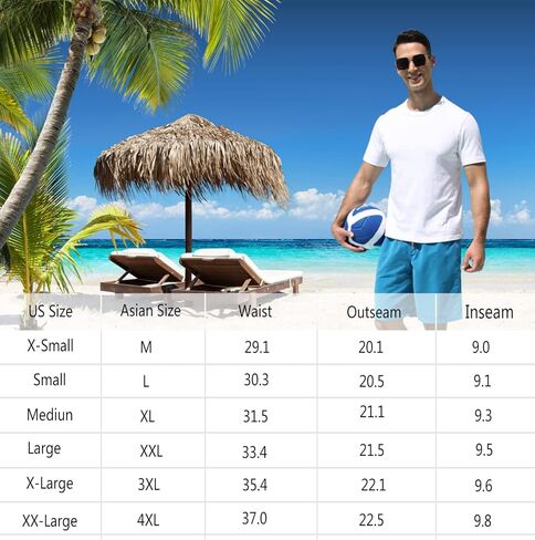 SILKWORLD شورت سباحة رجالي سريع الجفاف شورت سباحة رياضي مع جيوب، أسود/رمادي، مقاس صغير in Kuwait