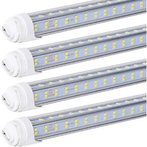 10 PCS-T8 T10 T12 LED Tube Light, 8 foot , 100W Rotate V Shaped, R17D/HO 8FT LED Bulb ,6000K Cold White, 14500LM, Clear Cover, (Replacement for F96T12/CW/HO 150W), Ballast Bypass,Dual-End Powered in Saudi Arabia