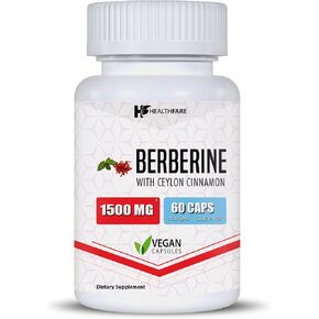 Healthfare Berberine with Ceylon Cinnamon 5000mg - 150 Capsules - Heart Health & Immune Support, Non-GMO, Gluten-Free, 5-Month Supply, Made in The USA (150 Count)