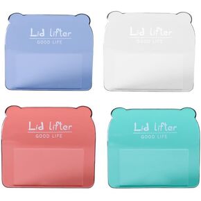 4Pcs Toilet Seat Handle, Lid Lifter, Toilet Cover Lifter, Toilet Cover Support Lifter, Suitable For Families, Offices And Hotel Bathrooms, 70x60 mm Plastic Material（Blue &Green&Red&Transparent)