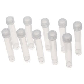 Science Tubes 10pcs Plastic 90mm*15mm Test Tube Vial with Seal Cap Burette School Educational
