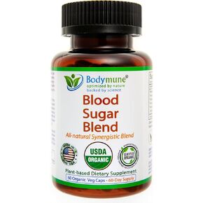 Blood Sugar Blend, 60-Day Supply, w/Extracts of Bitter Melon, Moringa Leaf, Aloe Vera, Papaya Leaf, Fenugreek & Organic Oils All-Natural USDA Organic, Vegan, Gluten-Free, Non-GMO