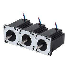 STEPPERONLINE 3PCS 3.1Nm Nema 24 Stepper Motor 3.5A 4-Wires 8mm Dual Shaft DIY CNC Mill Router