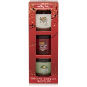 Yankee Candle Holiday Party White Spruce & Grapefruit, Holiday Zest, Sage & Citrus Mini Jar Candle 1.3oz Each