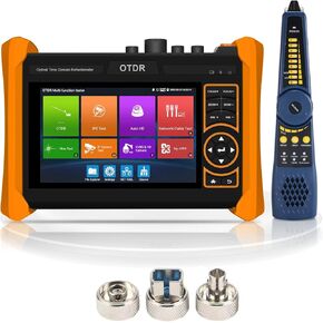 WANLUTECH OTDR Fiber Optic Tester, 1310/1550nm Built-in OPM OLS VFL Event Map CCTV Tester Support 8MP TVI CVI AHD 4K IP Camera Test PoE/RJ45 Cable TDR Test/HDMI VGA in
