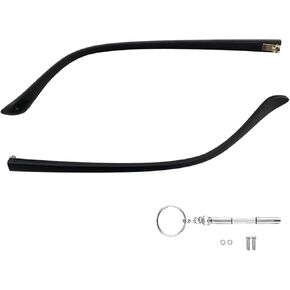 1 Pair Glasses Frame Replacement Temple Arms, Eyeglass Arms Legs Replacement Repair Kit Double Teeth Universal, Black