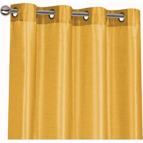 Regal Home Collections 2 Pack Semi Sheer Faux Silk Grommet Curtains - Assorted Colors (Yellow)