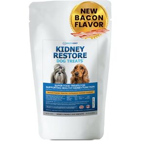 Kidney Cleanse Dog Treats Low Protein Bacon 20 Oz. Dog Treats for Kidney Support. Kidney Friendly Dog Food Diet Treat That Supports Normal Kidney Toxin Elimination