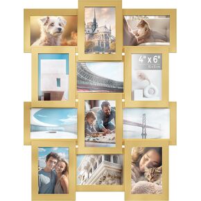 SONGMICS Collage Picture Frames, 4x6 for Wall Decor Set of 12, Multi Family Photo for Gallery Decor, Hanging Display, Assembly Required, Black