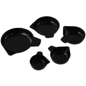 Weighing Powder Pans 5pcs 5 Sizes New Plastic Weighing Dishes Laboratory Equipment Black Weighing Vessel Liquid, Powder, Gems, etc
