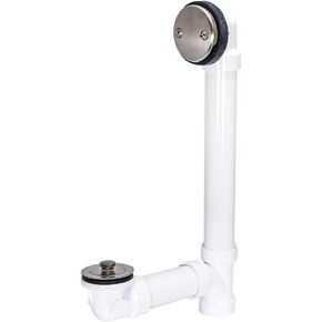 EZ-FLO 1-1/2 Inch Schedule 40 PVC Lift and Lock Two-Hole Decorative Bath Waste Drain, Plastic Tubular with PVD Brushed Nickel Trim, 35296
